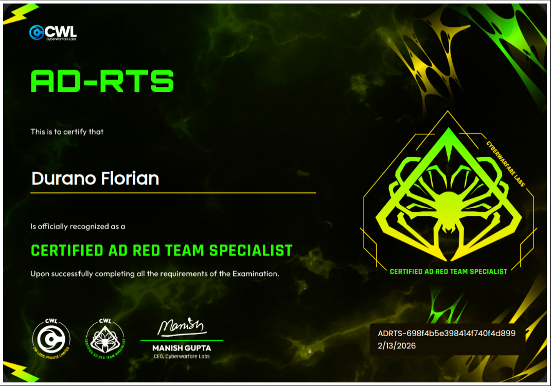 AD-RTS Certification